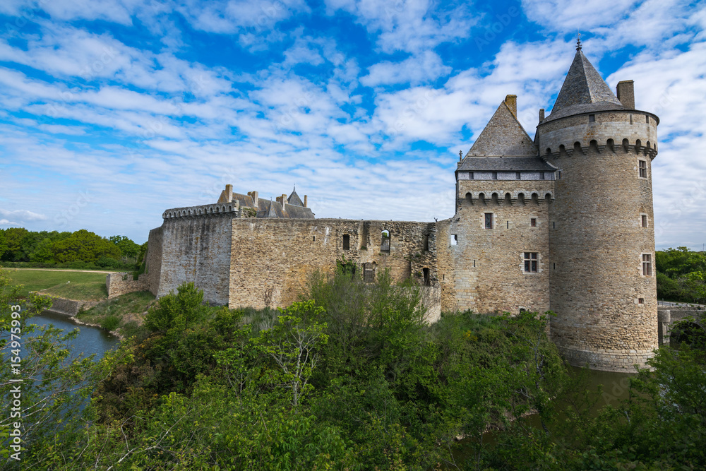 Walking trips around the medieval castle Suscinio, Morbihan, Brittany, Europe