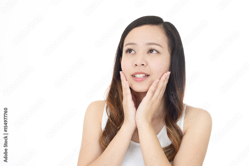 不安そうな表情の女性 不安そうな表情の女性
