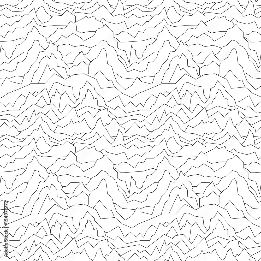 Seamless distorted pattern. Abstract curve background. White texture.