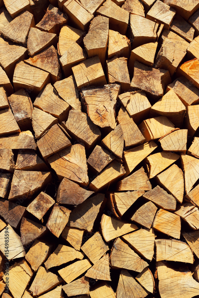 Stack of chopped firewood