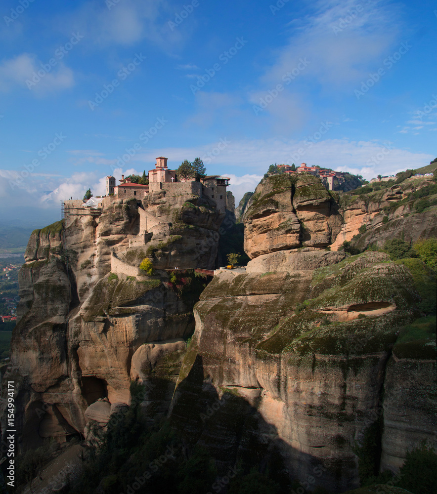 Beautiful panorama on Holy Monastery of Varlaam at the complex of Meteora monasteries in Greece