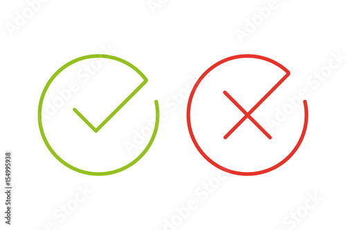 Thin line check mark icons
