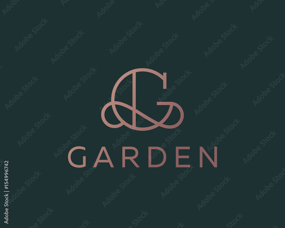 Elegant line curve vector logotype. Premium letter G logo design ...