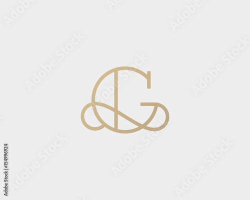 Elegant line curve vector logotype. Premium letter G logo design. Luxury linear creative monogram.