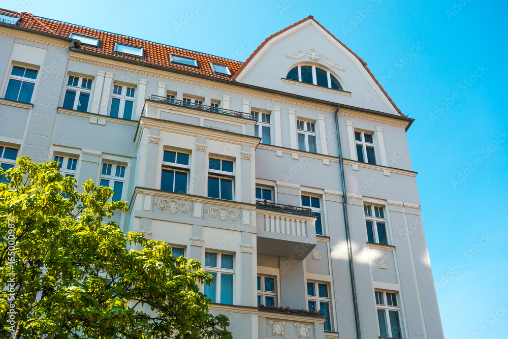 white and luxury apartment house