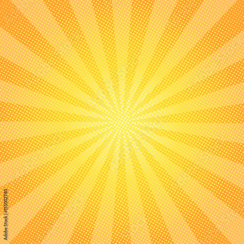 Sun rays background with circles, vector illustration
