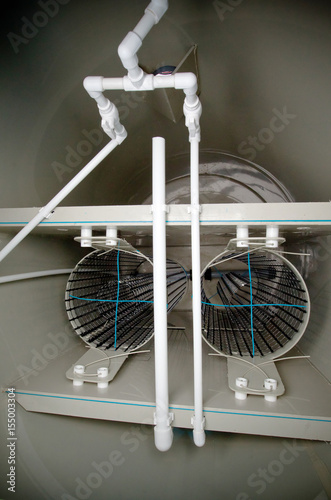 Internal arrangement of biological wastewater treatment tank with input biofilters photo