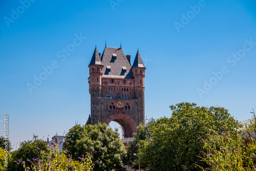 Historic german city of Worms, Nibelungen Bridge over the river Rhein, Nibelungenbrücke photo