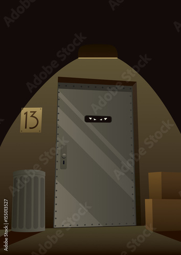 Hideout / Criminal hideout on dark street corner.  
