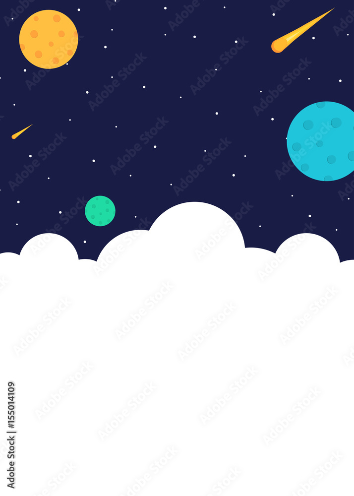 Fototapeta Space themed banner with colorful planets
