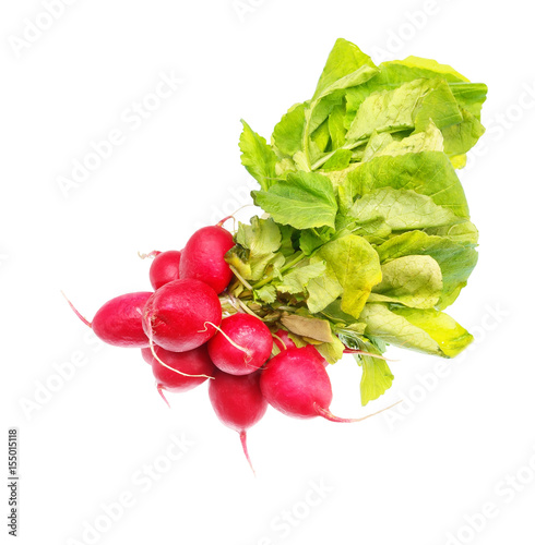 .Fresh radish. Isolated on white background.