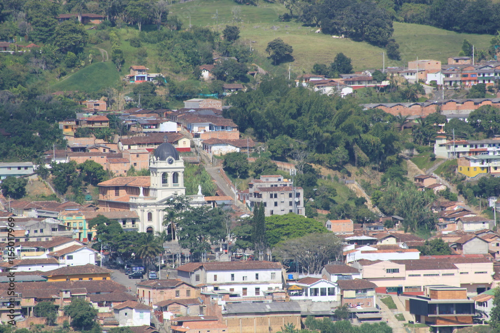 Panorámica del casco urbano. Titiribí, Antioquia, Colombia.