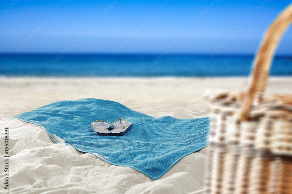 towels on sand 
