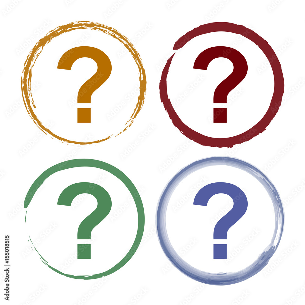 Pinselstrich Icon Set - Fragezeichen - FAQ Pinselstrich Icon Set - Fragezeichen - FAQ