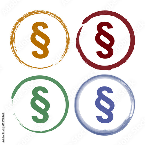 Pinselstrich Icon Set - Paragraph - Gesetz