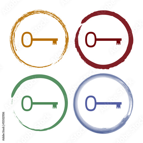 Pinselstrich Icon Set - Schlüssel - Passwort