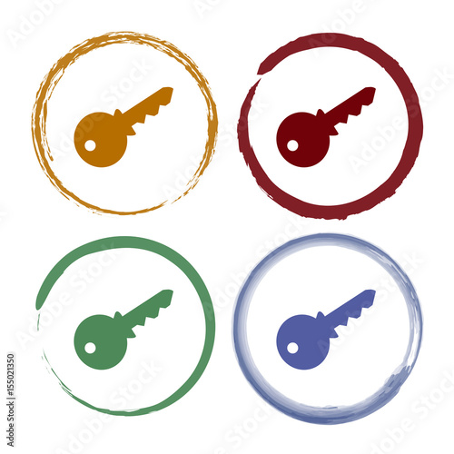 Pinselstrich Icon Set - Schlüssel