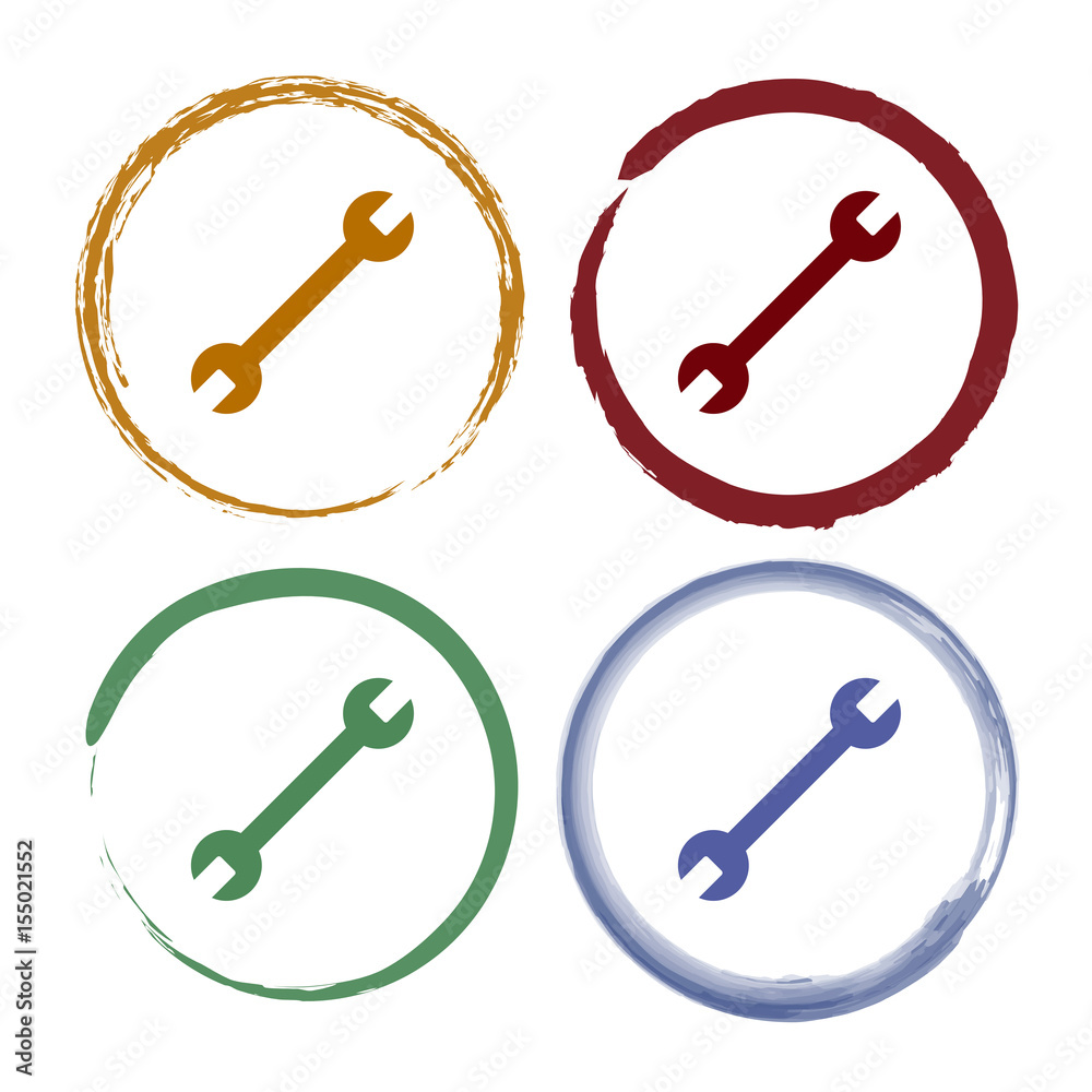 Pinselstrich Icon Set - Schraubenschlüssel Pinselstrich Icon Set - Schraubenschlüssel