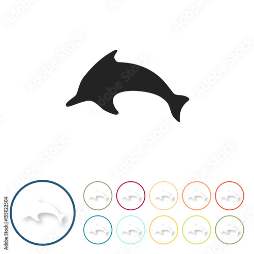 Bunte 3D Buttons - Delfin