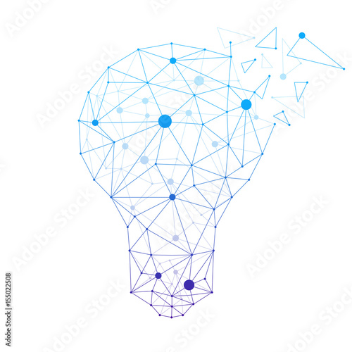 Modern business idea vector illustration made from network polygons isolated on light background.