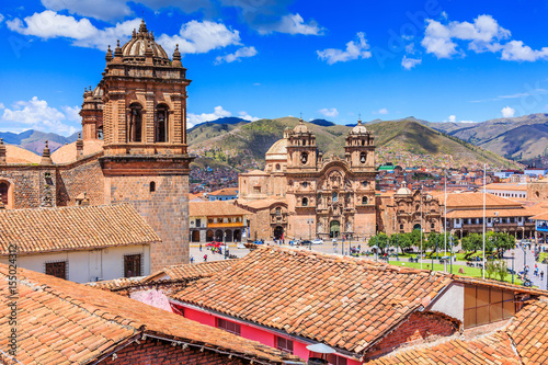 Cusco, Peru the historic capital of the Inca Empire. Plaza de Armas. photo