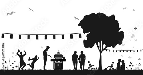 Silhouette Feiern im Park