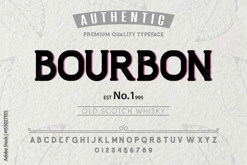 Font.Alphabet.Script.Typeface.Label.Bourbon typeface.For labels and different type designs