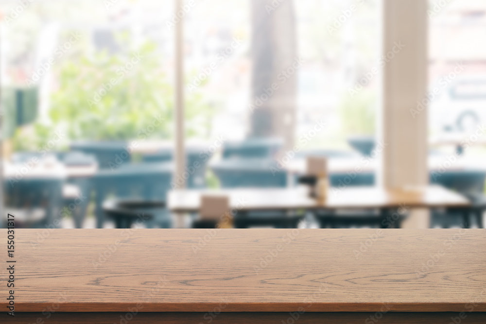 Empty wooden desk