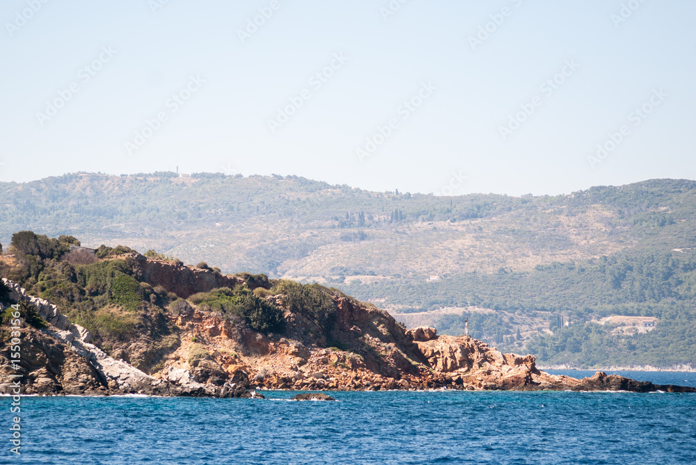 Samos island, greece, seen from the sea