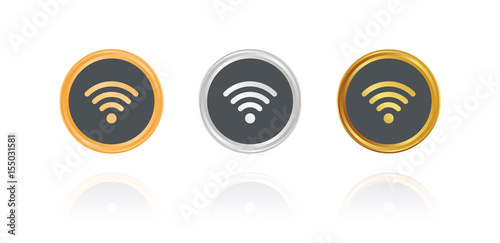 WLAN - Bronze, Silber, Gold Buttons