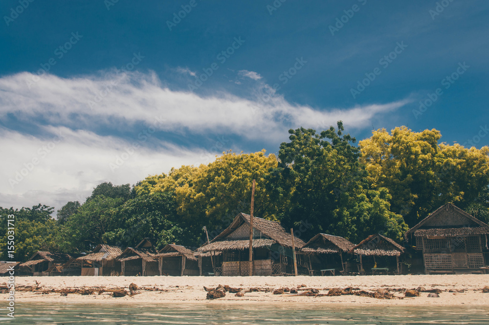 houses by the beach in bantayan island in the province of cebu