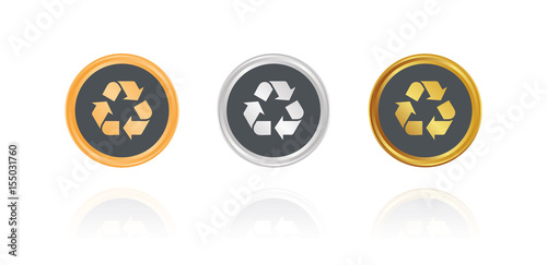 Recycling - Umwelt - Bronze, Silber, Gold Buttons © Daniel Berkmann