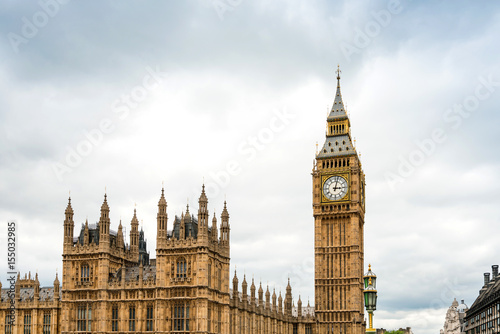 Traditional view of Big Ben in London, United Kingdom