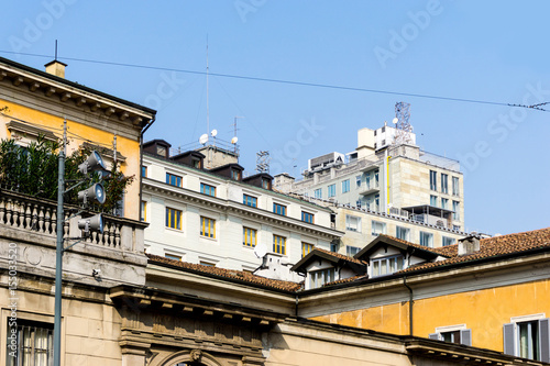 Traditional antique city building in Milan