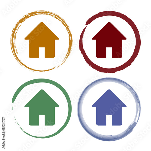 Pinselstrich Icon Set - Wohnung
