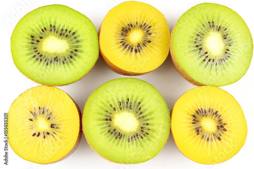 fresh green and yellow kiwi fruits