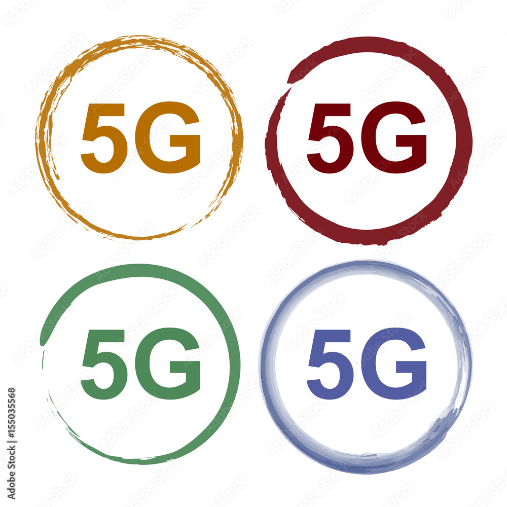 Pinselstrich Icon Set - 5G Verbindung Pinselstrich Icon Set - 5G Verbindung