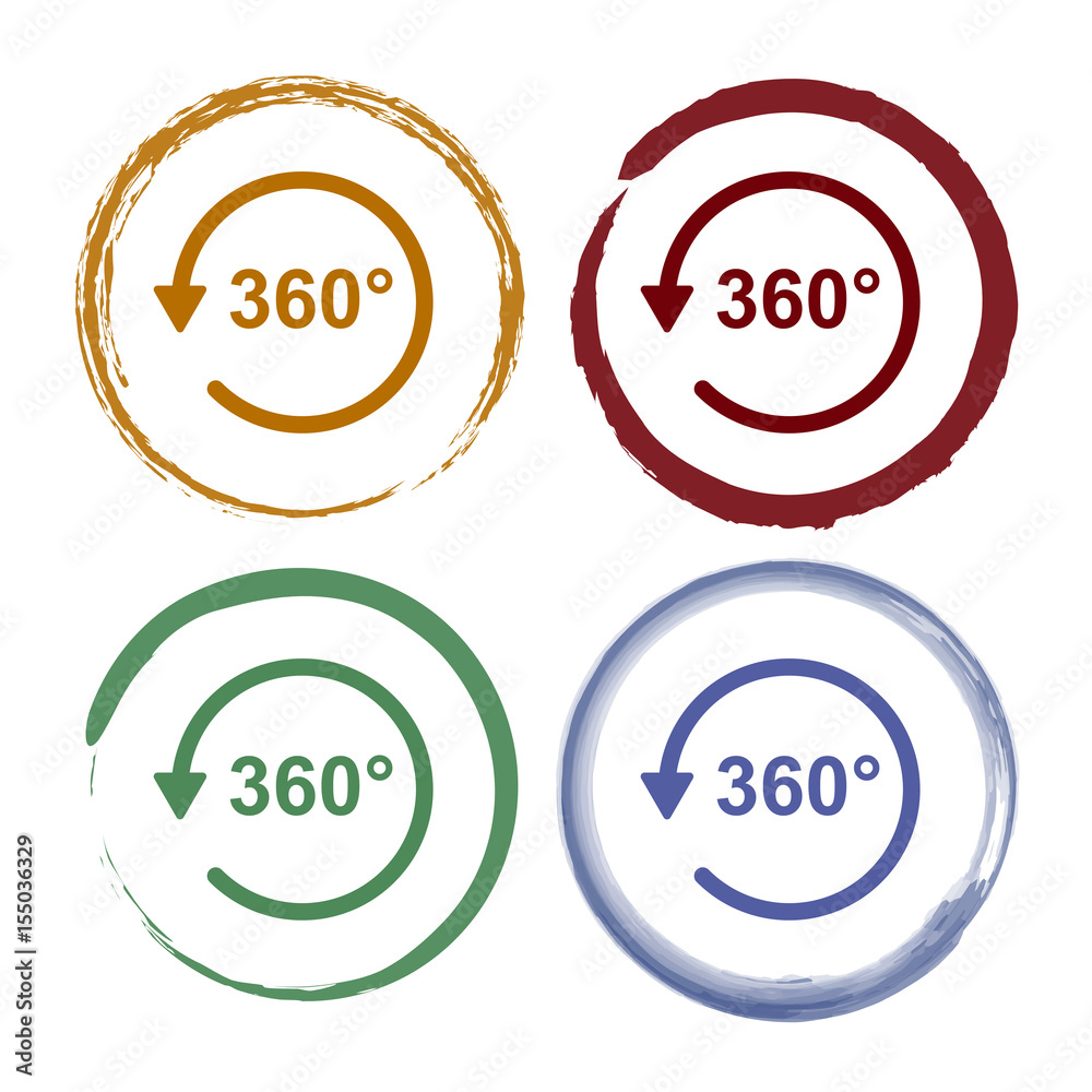 Pinselstrich Icon Set - 360 Grad - Virtuelle Realität