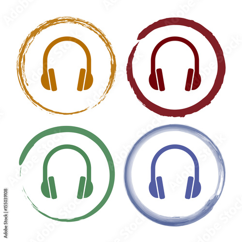 Pinselstrich Icon Set - Kopfhörer