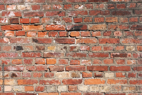 Vintage brick wall. Simple brick wall background or texture.