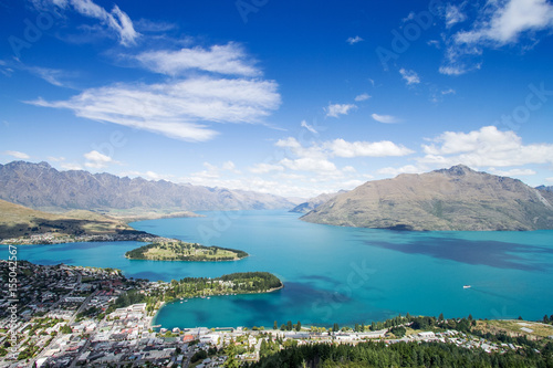 Aerial Cityscape View of Queenstown New Zealand