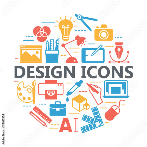 Printing and graphic design icons.