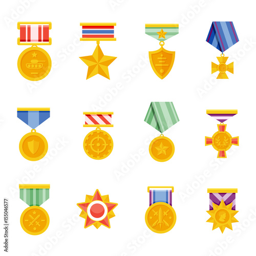 Military medals vector icon