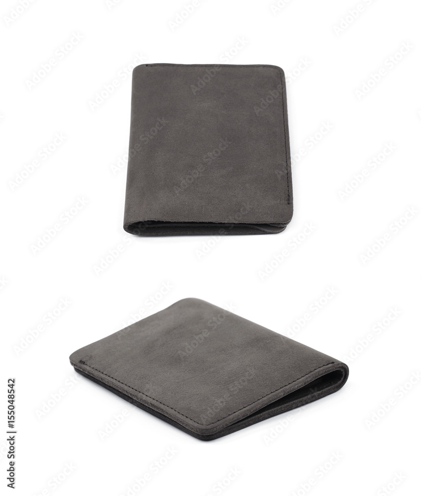 Flat leather wallet isolated Flat leather wallet isolated