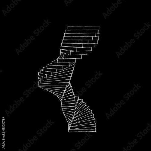 Spiral staircase. Isolated ...