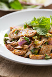 hot and spicy sliced pork salad,thai food