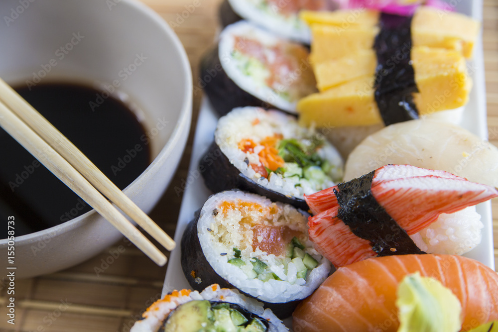 Japanese sushi pieces Japanese sushi pieces