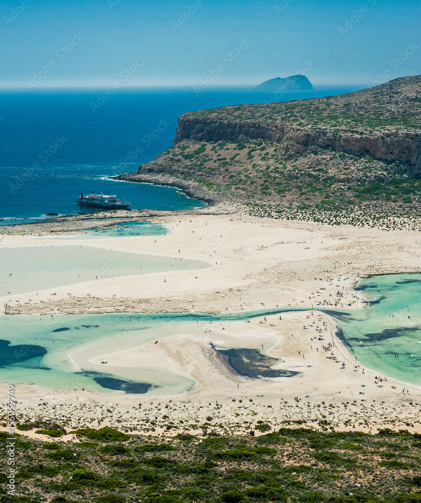 Balos Beach, Greece, Crete. View from hill above the bay