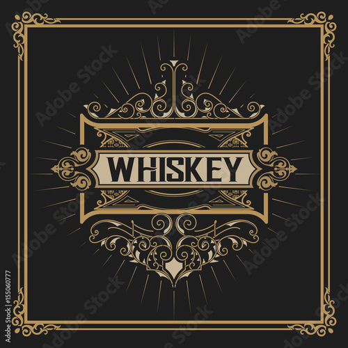 Whiskey card with old frame