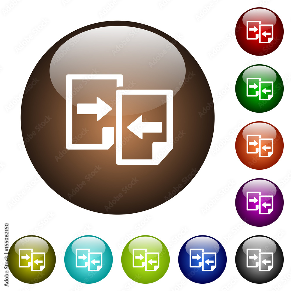 Share documents color glass buttons Share documents color glass buttons